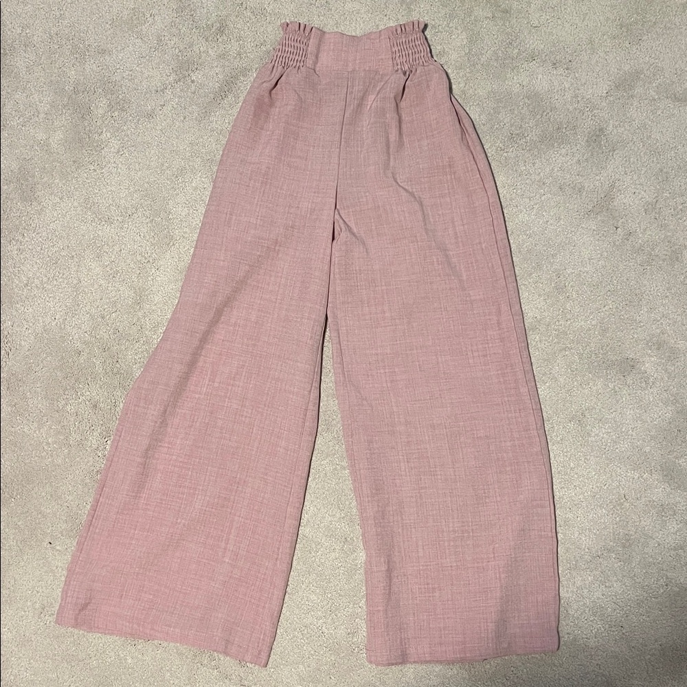 size xxs petite shein pink wide lightweight pants